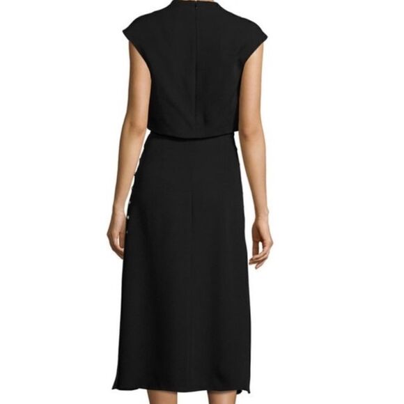 Derek Lam Buckle Cut Out Midi Dress Black 0 - Picture 2 of 12